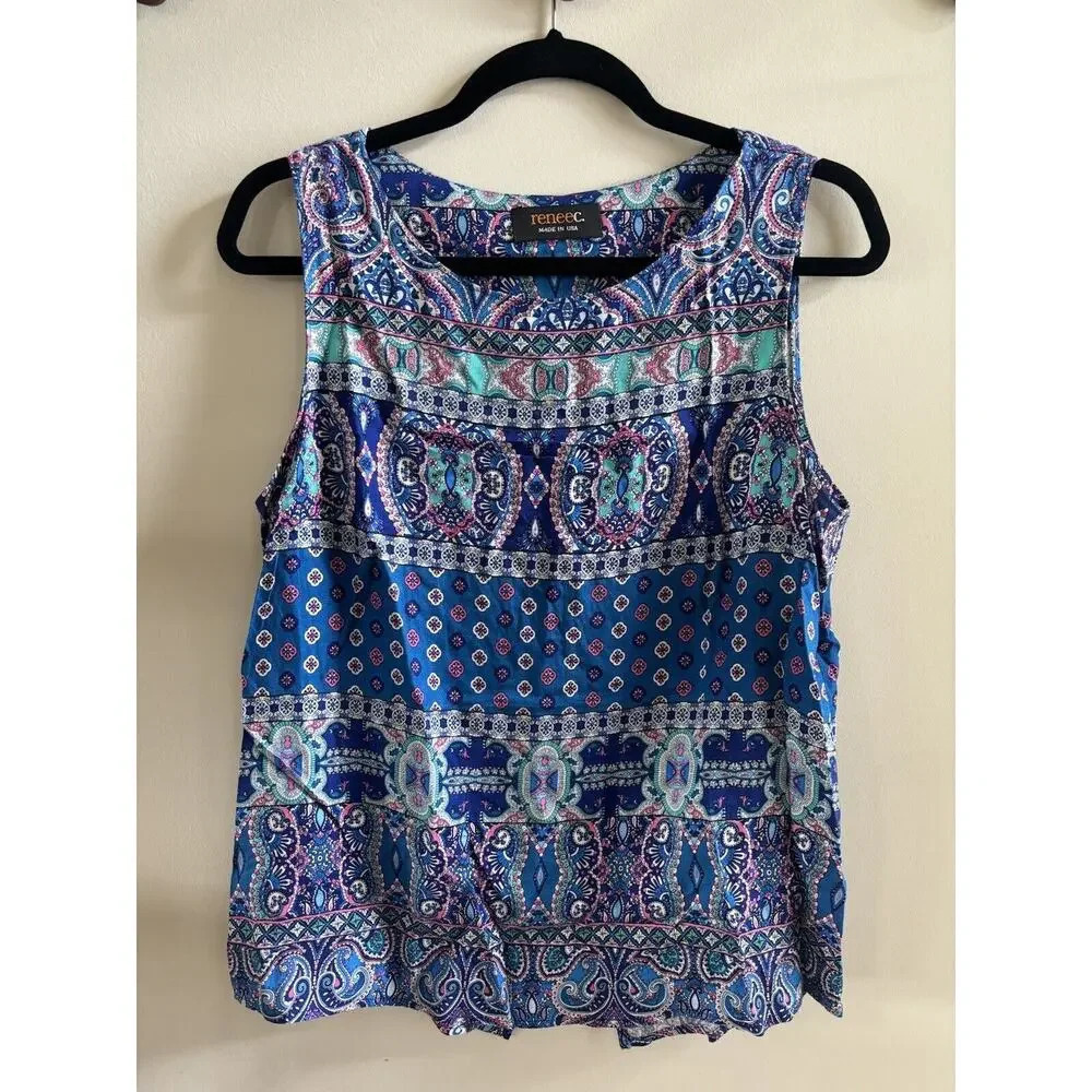 Renee C. Stitch Fix Blouse Women’s M Made in USA Sleeveless ren fair rennaisance